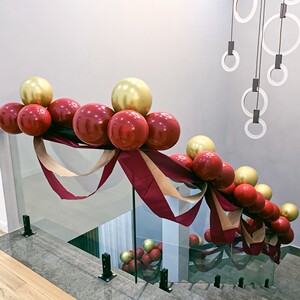 结婚楼梯扶手装饰纱幔装饰婚庆用品彩带拉花布置气球婚房简单套装