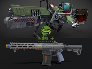 次世代FPS/TPS射击游戏枪械3D模型 科幻风热武器机械建模素材2280