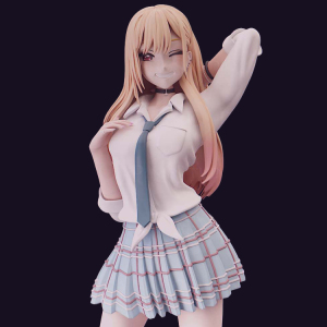二次元动漫少女喜多川 海夢3d打印模型 stl 角色职业套装素材0967