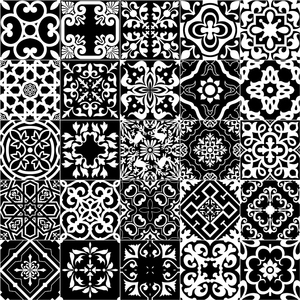 中国风传统四方连续图案400款 alpha灰度图 花卉植物纹样素材9622