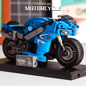乐高摩托车积木雅马哈川崎哈雷r1小颗粒拼装模型男孩益智生日礼物