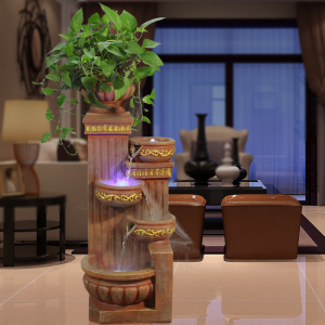 小型欧式流水喷泉室内水景摆设创意阳台庭院加湿风水轮客厅摆件