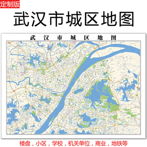 2023武汉市城区地图贴图办公室定制市区小区楼盘城市详细交通地图