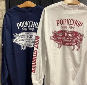 日本porkchop猪排圆领宽松纯棉t恤  日系机车工装 复古 滑板