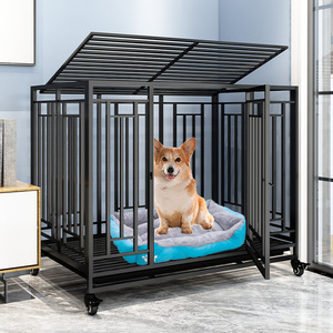 狗笼子中小型犬泰迪室内带厕所家用全方管加粗折叠柯基宠物笼围栏