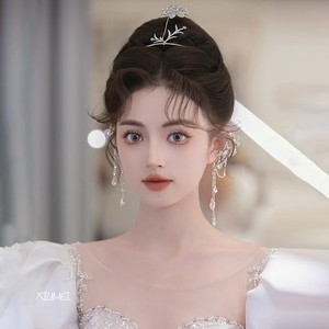 欧美时尚锆石新娘皇冠气质高级设计感发饰韩式婚礼结婚纱造型头饰