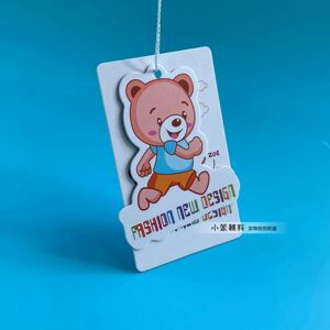 卡通吊牌定做童装标签订做男女童服装商标定制印刷店名小熊款现货