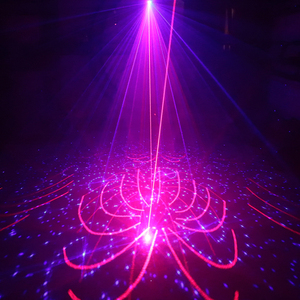 双孔声控自走激光灯ktv包房七彩灯派对蹦迪家用图案线条舞台灯光