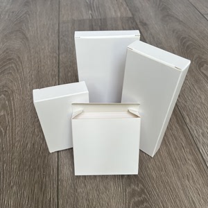 通用双插盒白色纸盒 两头盖白卡纸扁盒 小配件内包装白盒方形盒