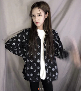 社会女外套霸气快手红人帝王妹可爱琪同款衣服网红牛仔精神女上衣