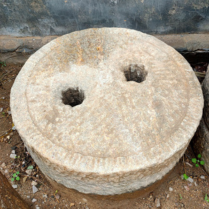 圆雕怀旧大磨盘复古超大石磨绿化装饰铺路垫脚石镇宅招财旺财磨片