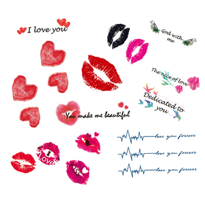 嘴唇纹身贴防水红唇少女心ins风简约可爱唇印胸部吻痕 草莓纹身贴