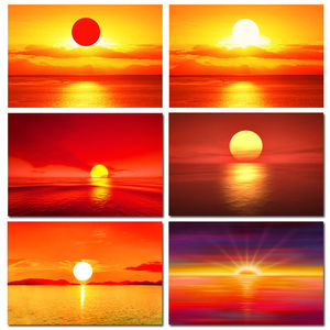 红红火火太阳风水招财镇宅图案的画地中海旭日东升财源滚滚海报画