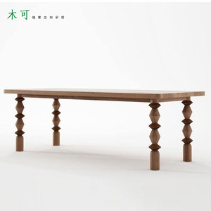 美式实木餐桌复古创意家用办公桌长桌工作台书桌长条桌法式餐桌