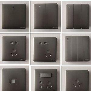 公牛g28星空灰全面板开关插座