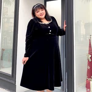 大码女装200斤连衣裙春款