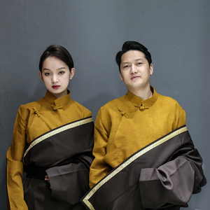 欢欢16666淘宝西藏藏风  姜黄色白色衬衣藏装女