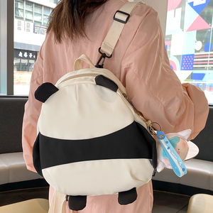 日系ins可爱熊猫双肩包女多功能斜挎卡通小背包设计感软妹单肩包