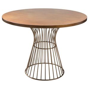 北欧铁艺实木餐桌设计师简约咖啡厅奶茶店圆桌美式创意圆形洽谈桌