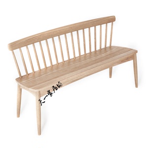 实木靠背长凳原木