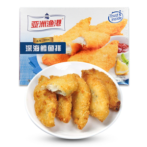亚洲鱼港深海鳕鱼排 炸鱼排油炸鳕鱼条冷冻油炸小吃 西餐炸鱼10片