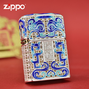 zippo打火机正版正品925纯银限量版 珐琅瑞兽饕餮zoppo之宝男礼物