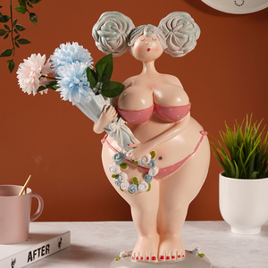 002人付款淘宝可爱卡通胖天使少女雕塑摆件样板间儿童房玩偶公仔桌面