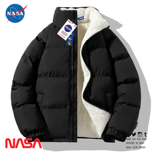 NASA联名棉衣男秋冬季羊羔绒毛加厚棉服宽松潮牌冬装情侣棉袄外套