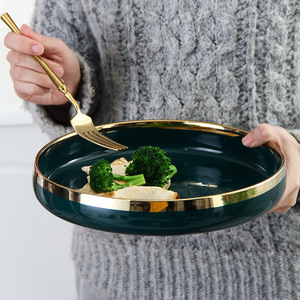 北欧新款ins网红盘子创意轻奢日式菜碟陶瓷盘西餐平盘汤盘鱼盘