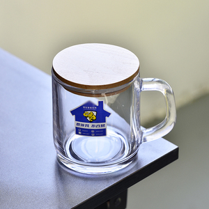 钢化玻璃杯子防摔家用耐热泡茶大容量扎啤酒牛奶水早餐马克杯带盖