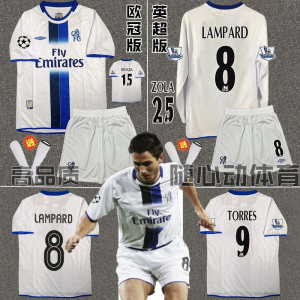 0305切尔西球衣客场欧冠版8号兰帕德长袖复古足球服9托雷斯德罗巴