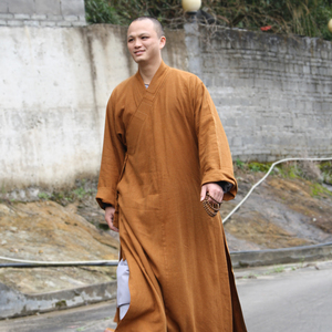相牌僧服长褂棉麻男僧侣衣服服装女出家人和尚僧人大褂秋冬款