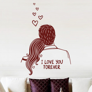 我永远爱你爱情情侣墙贴 门贴玻璃柜子卧室客厅婚庆贴画可移除贴