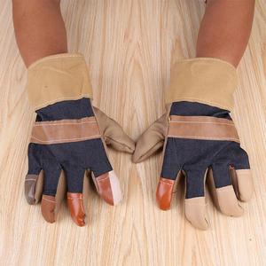 10双包邮皮革电焊手套焊接焊工机械耐磨耐油加厚短款劳保手套