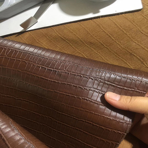 百色日本兵库原厂咖啡色竹节鳄鱼纹1.0mm手工diy头层牛皮真皮皮料