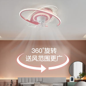 卧室灯风扇灯现代简约温馨主卧室灯创意个性可摇头房间吸顶电扇灯