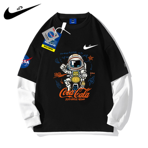 nike/耐克潮联名nasa宇航员潮牌圆领卫衣2022秋新款港风宽松男士