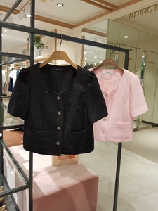 韩国roem罗燕专柜2022年夏季优雅时尚淑女小香风短外套rmblc25rt3