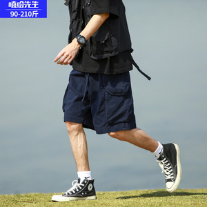日系工装短裤男士夏季美式潮牌宽松大码直筒运动休闲学生五分裤子