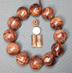 贵州黄花梨 广西黄花梨 细叶香 虎斑木 满水波手串全手工佛珠手串