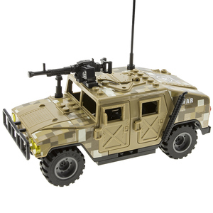 兼容乐高积木h1沙漠悍马越野车特种兵武装突击装甲车火炮拼装玩具