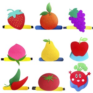 六一儿童节幼儿园卡通水果头饰表演道具苹果葡萄橙子草莓头套帽子