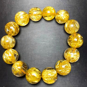 天然金发晶巴西老矿顺发金钛晶手链男士精品情侣民族风收藏级水晶