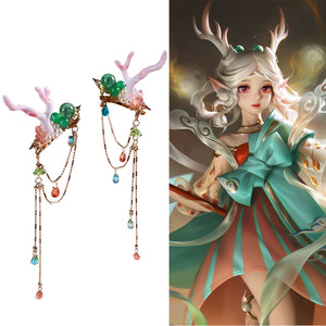 王者荣耀瑶发夹遇见神鹿瑶发夹对夹长流苏发簪汉服配饰头饰包邮