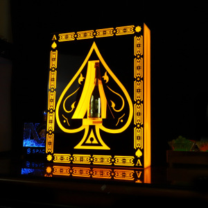 发光字酒吧ktv夜店生日快乐出酒举牌透明发光字麻将灯牌黑桃a举牌