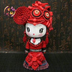 中国少数民族娃娃56个全家族特色摆件送礼木偶娃娃纯手工艺品礼盒