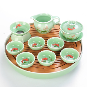 家用茶盘陶瓷功夫茶具大小号茶海竹制托盘特价简约日式干泡盘套组