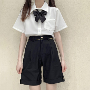 【伊藤工坊】正太裤 jk短裤 女生西裤夏 高腰 帅气五分裤