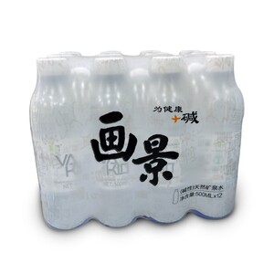 湛江画景矿泉水 弱碱性天然饮用水 膜装整箱 500ml*12瓶 买10送一