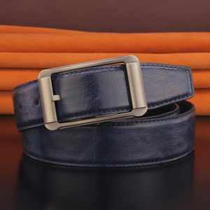 蓝色小皮带男真皮针扣裤带牛皮年轻人休闲腰带男青年韩版潮流灰色